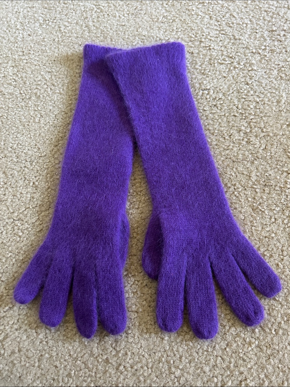 Hudson’s Purple Women's Long Wool/Angora Gloves